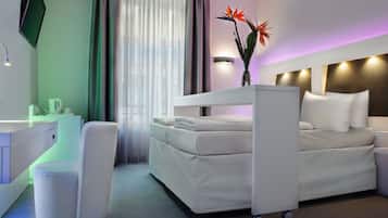 Premium bedding, minibar, in-room safe, desk