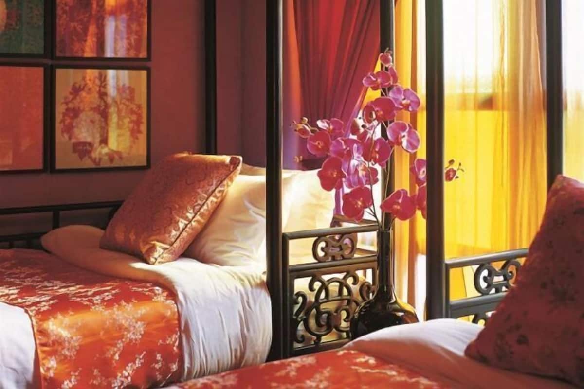 1 quarto, roupas de cama premium, cofres nos quartos