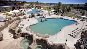 Indoor pool, 3 outdoor pools, open 6:00 AM to 8:00 PM, pool umbrellas