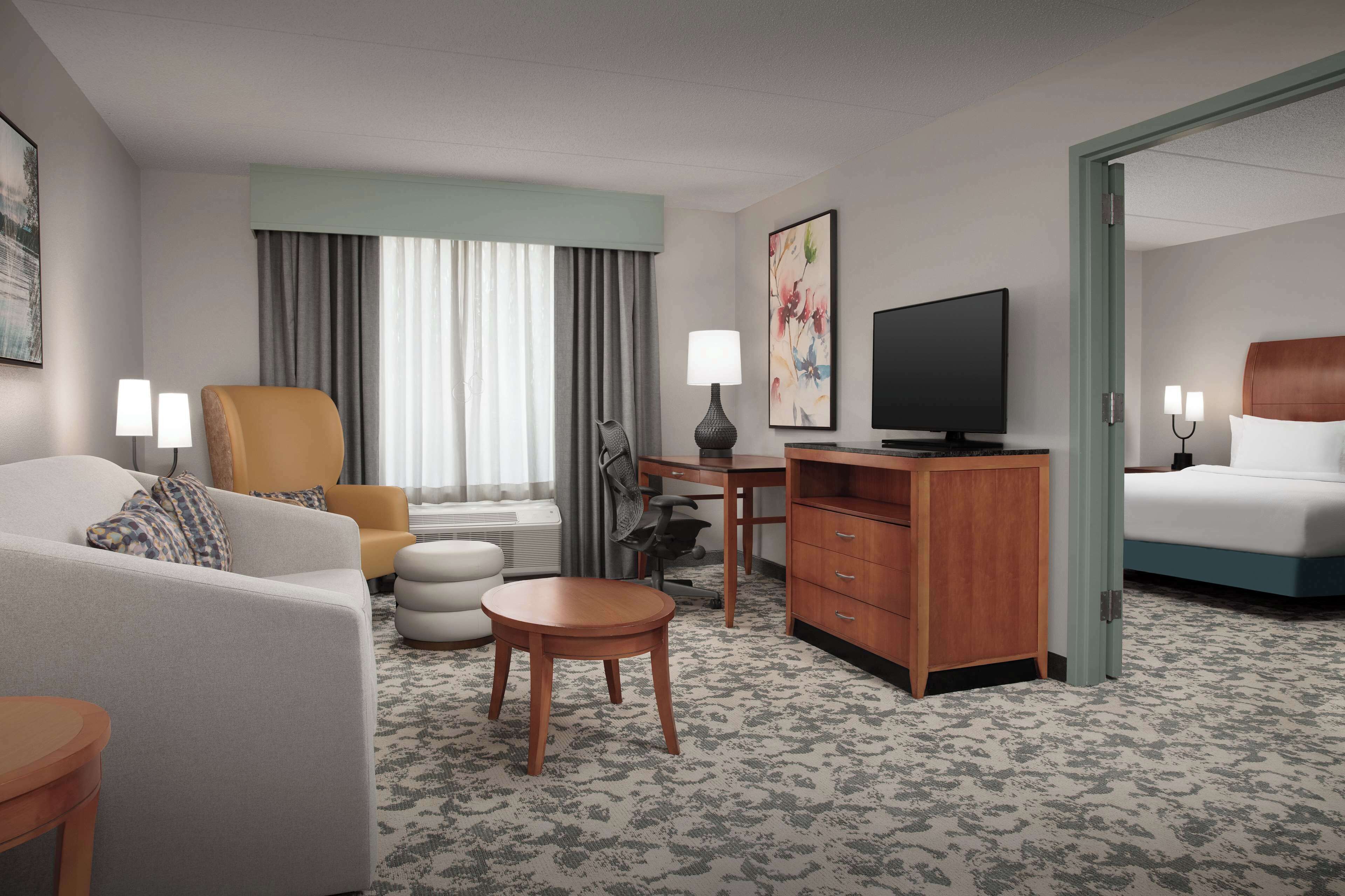 king, suite | desk, laptop workspace, blackout curtains, iron/ironing board