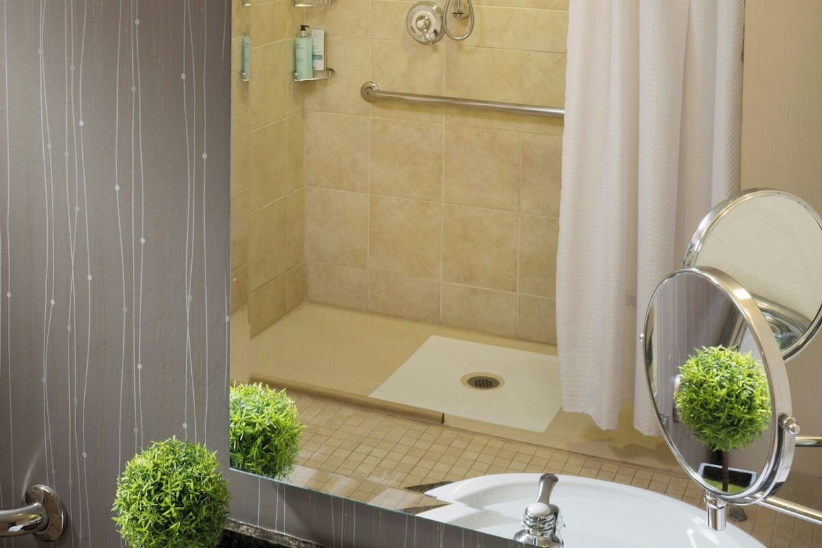 free toiletries, hair dryer, towels, soap