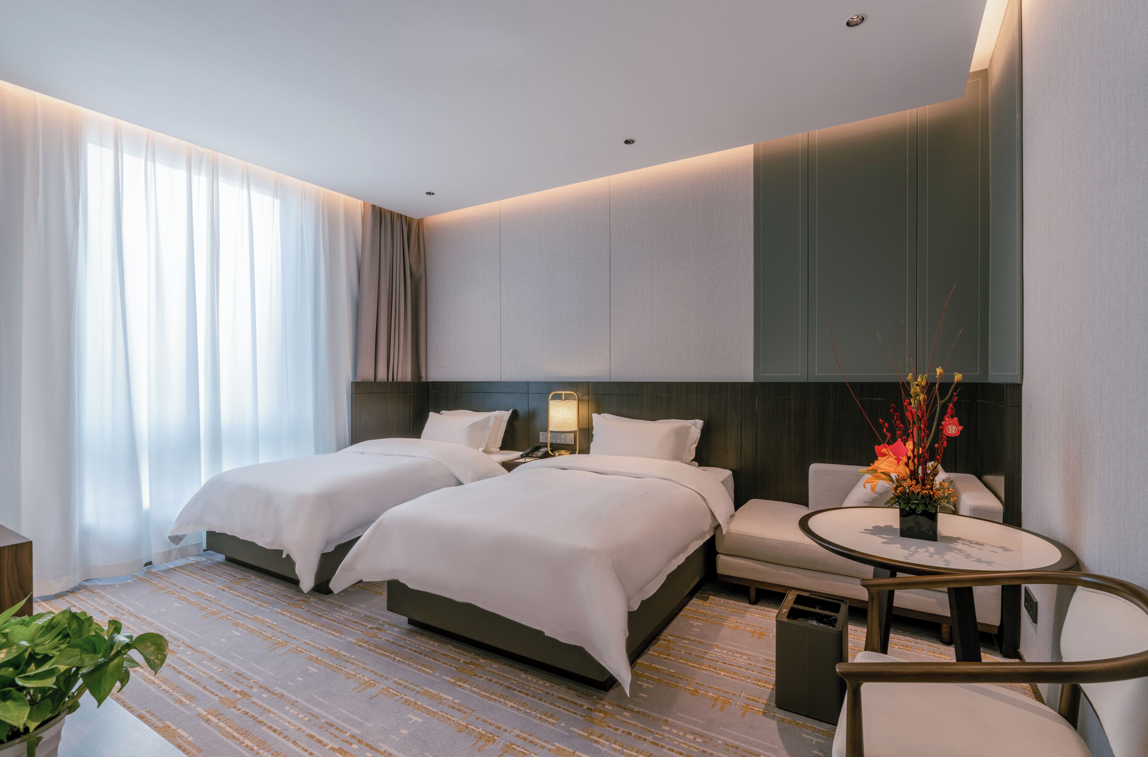 Business Double Room, Multiple Beds | Down comforters, blackout drapes, free WiFi, bed sheets