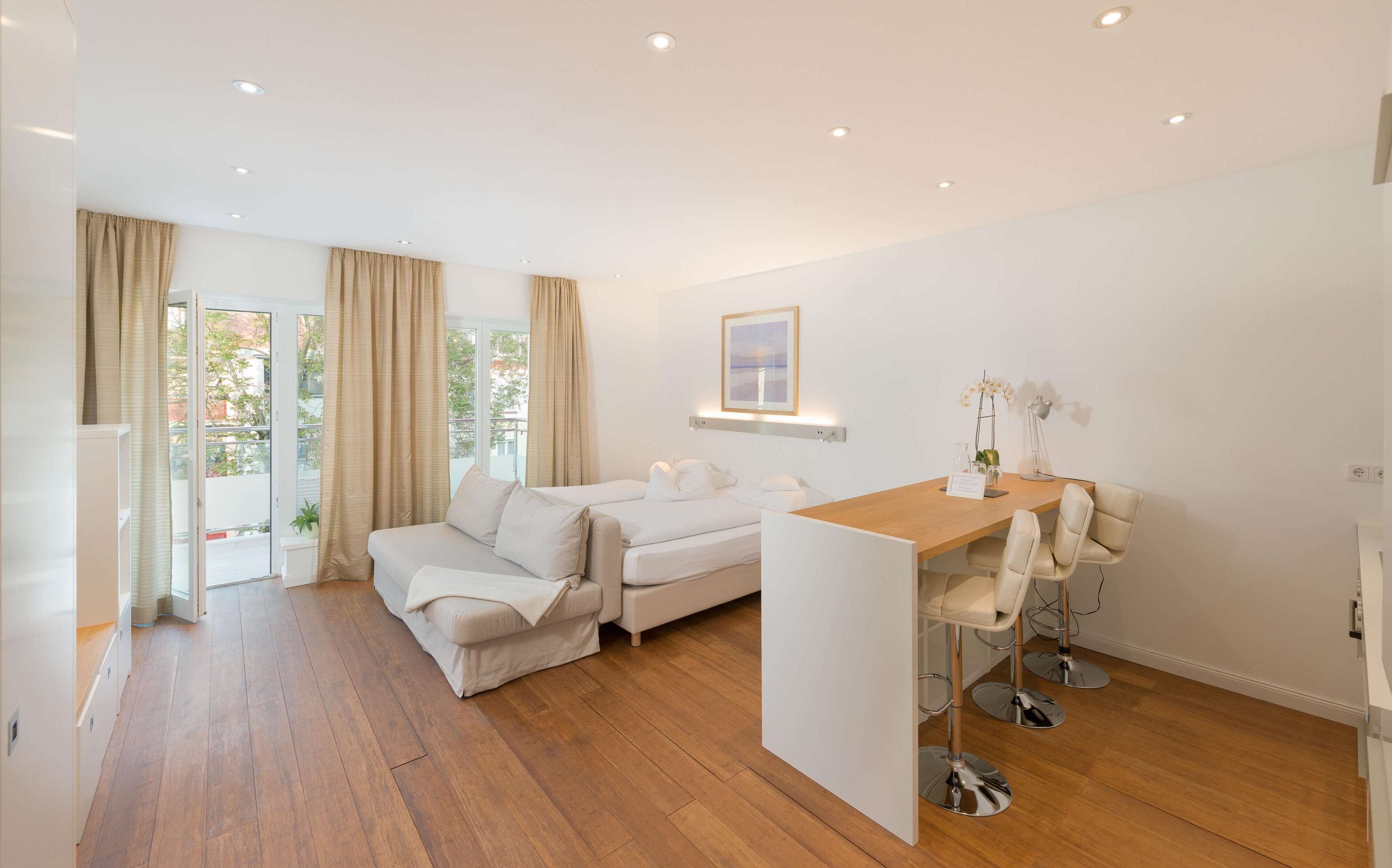 Deluxe-Apartment, 1 Schlafzimmer | Allergikerbettwaren, individuell dekoriert, individuell eingerichtet