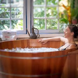 Sauna, hot tub, body treatments, hydrotherapy, aromatherapy, body scrubs