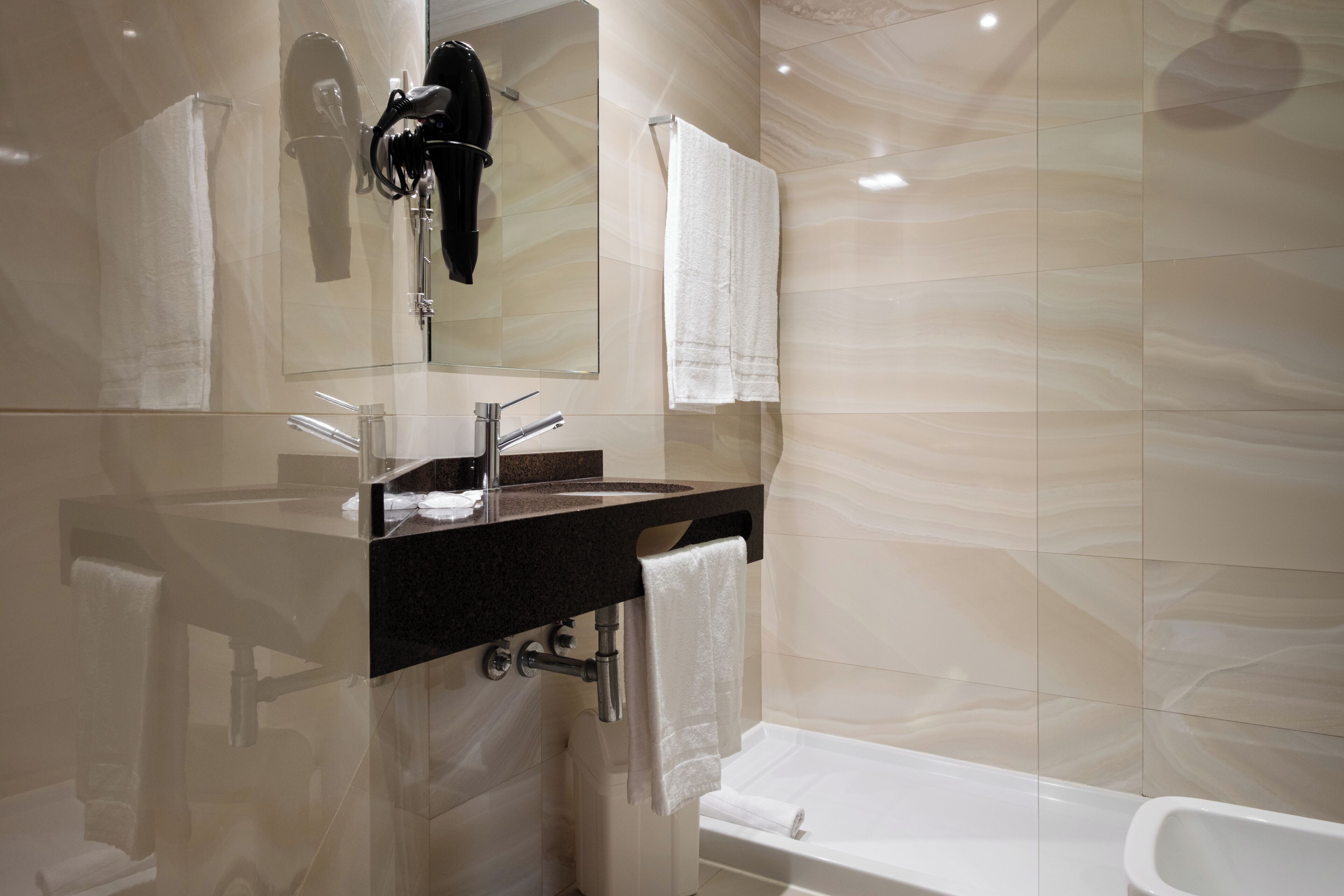 superior double or twin room | bathroom | shower, free toiletries, hair dryer, towels