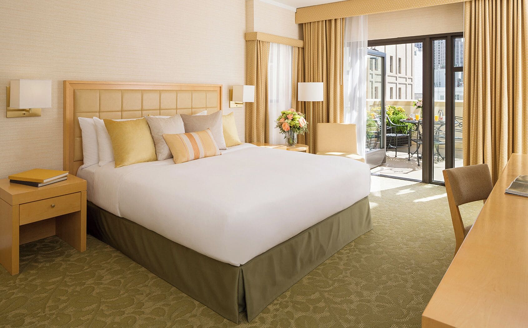 Room, 1 King Bed, Terrace | Premium bedding, down comforters, pillowtop beds, in-room safe