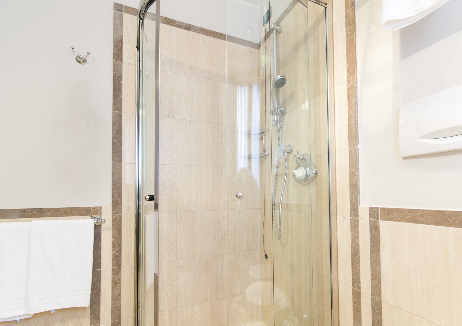 hair dryer, bidet, towels