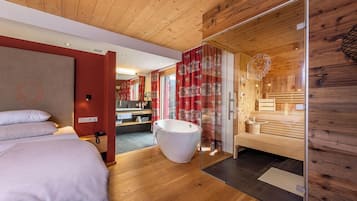 Luxury-Studiosuite, Sauna | Hochwertige Bettwaren, Daunenbettdecken, Zimmersafe