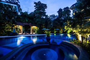Outdoor pool, open 6:00 AM to 9:00 PM, pool umbrellas - Prince Angkor Hotel & Spa (Siem Reap)