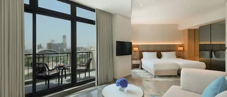 Chambre, 2 lits une place, balcon (Spacious) | Vue sur la ville