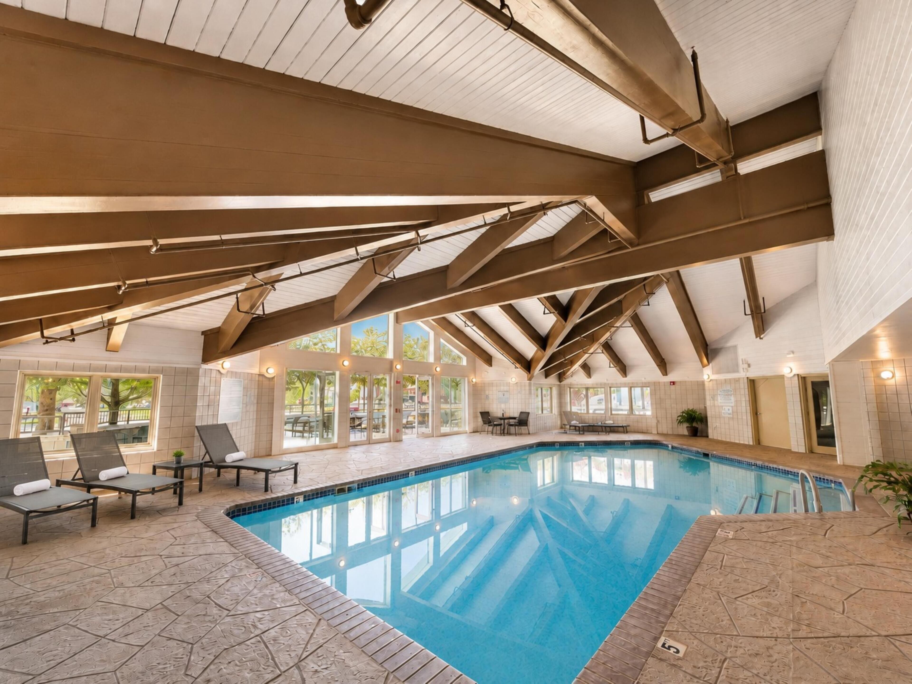 Indoor pool, outdoor pool, open 7:00 AM to midnight, sun loungers