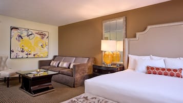 Desk, laptop workspace, blackout curtains, iron/ironing board