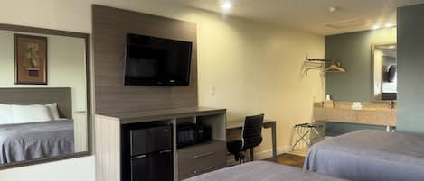 Standard Room, 2 Queen Beds | Premium bedding, desk, iron/ironing board, free WiFi