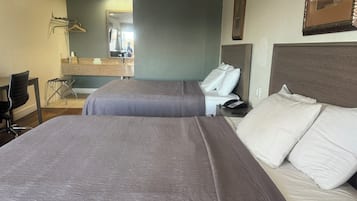 Standard Room, 2 Queen Beds | Premium bedding, desk, iron/ironing board, free WiFi