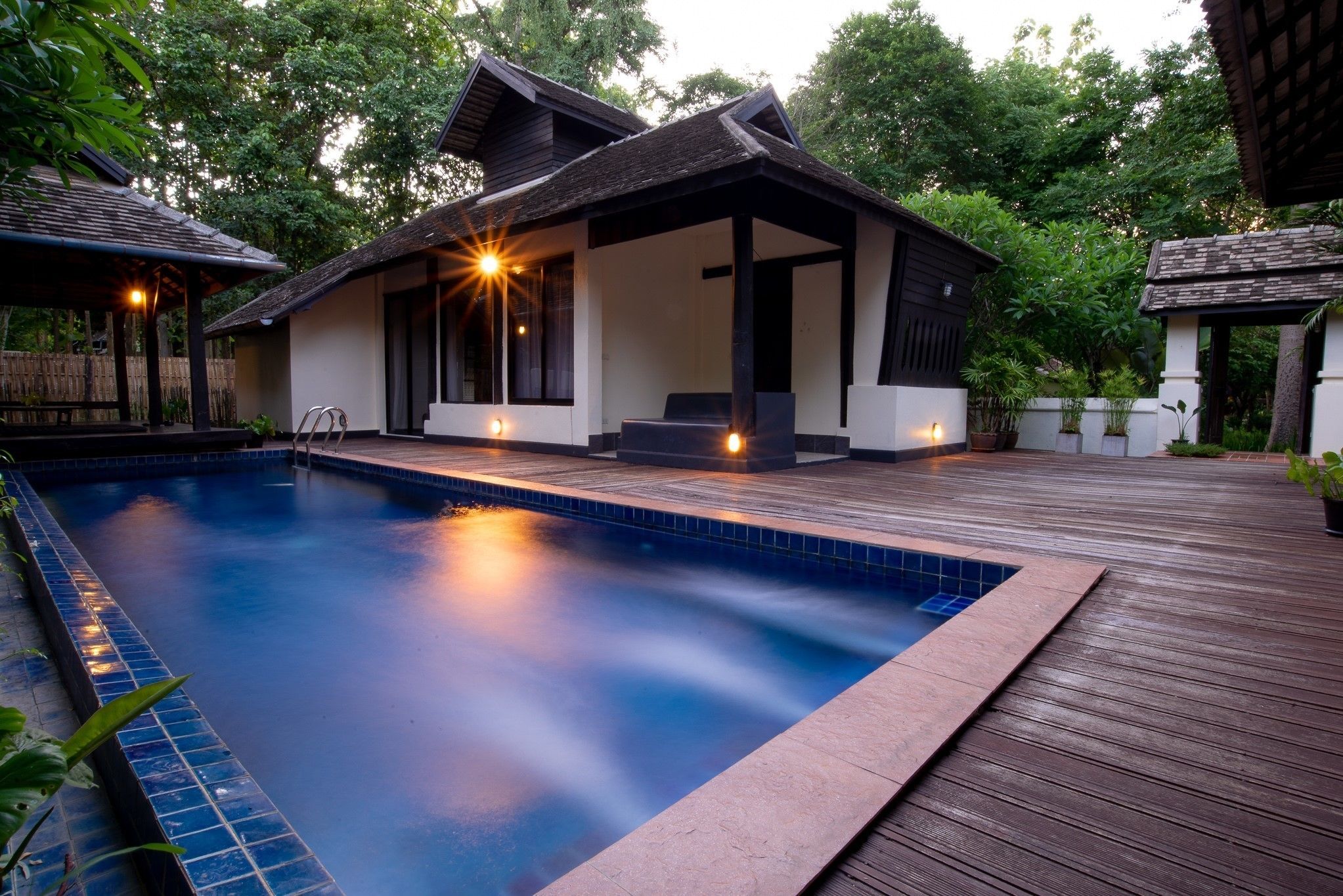 family villa, pool view | water view