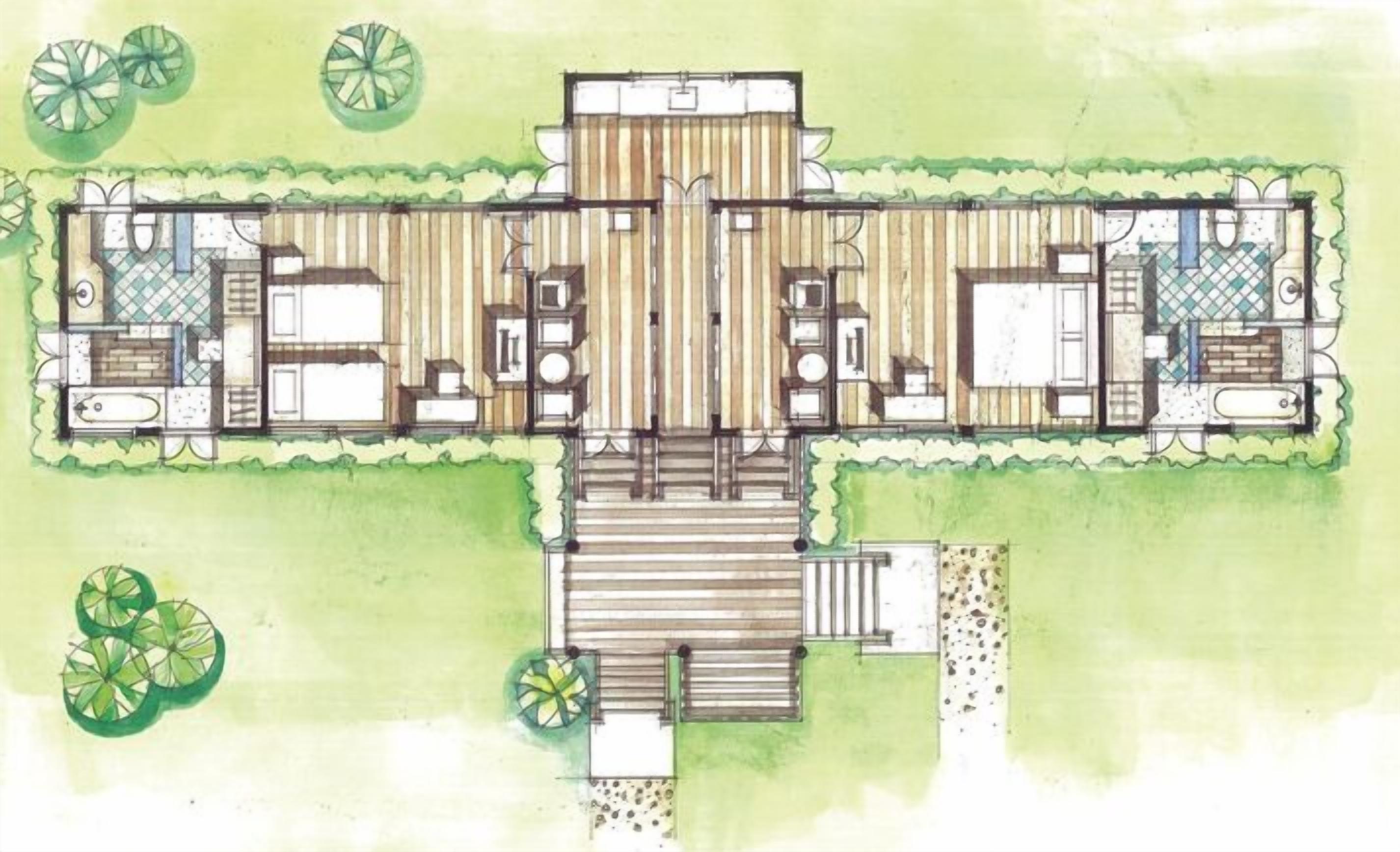 family villa, garden view | floor plan