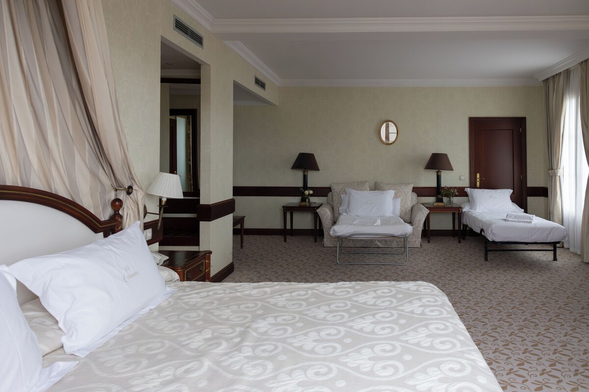 Down comforters, minibar, in-room safe, desk