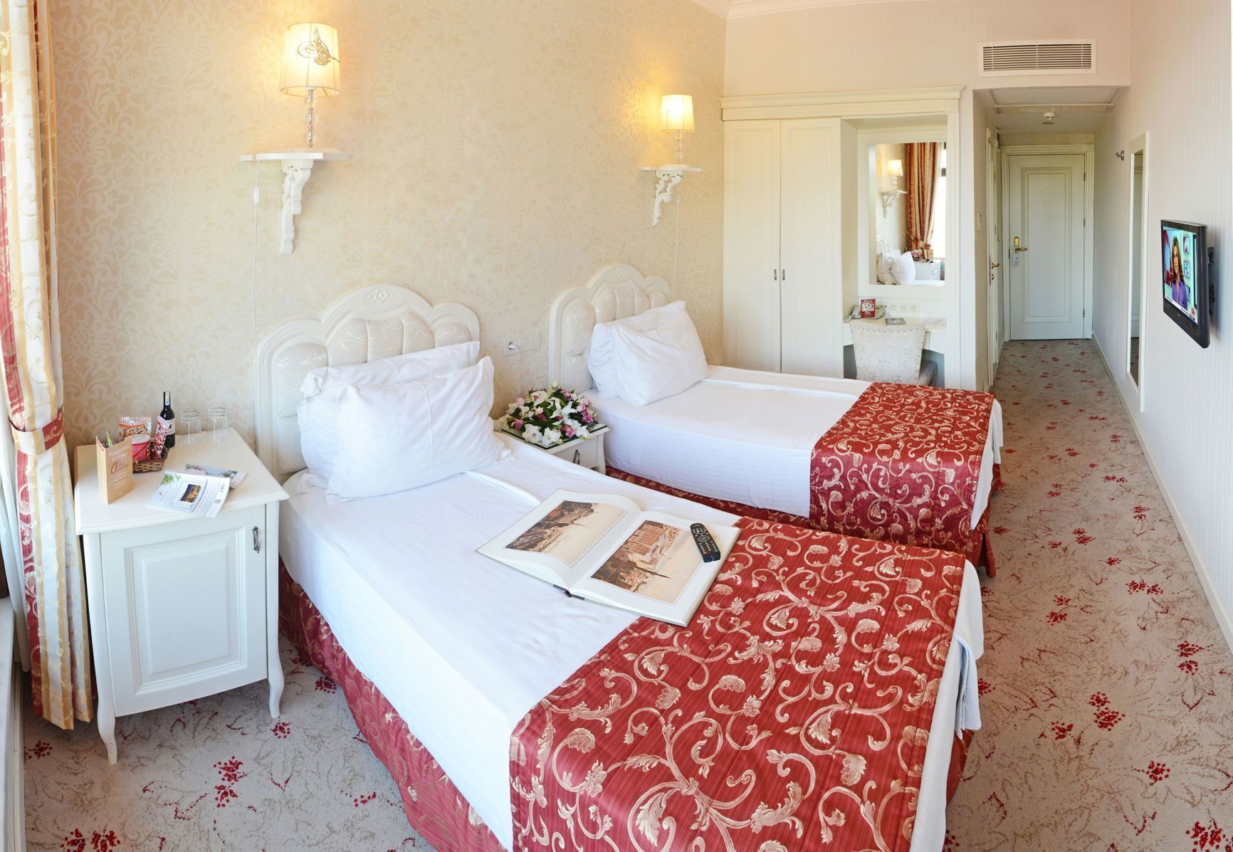 Select Comfort beds, minibar, in-room safe, desk