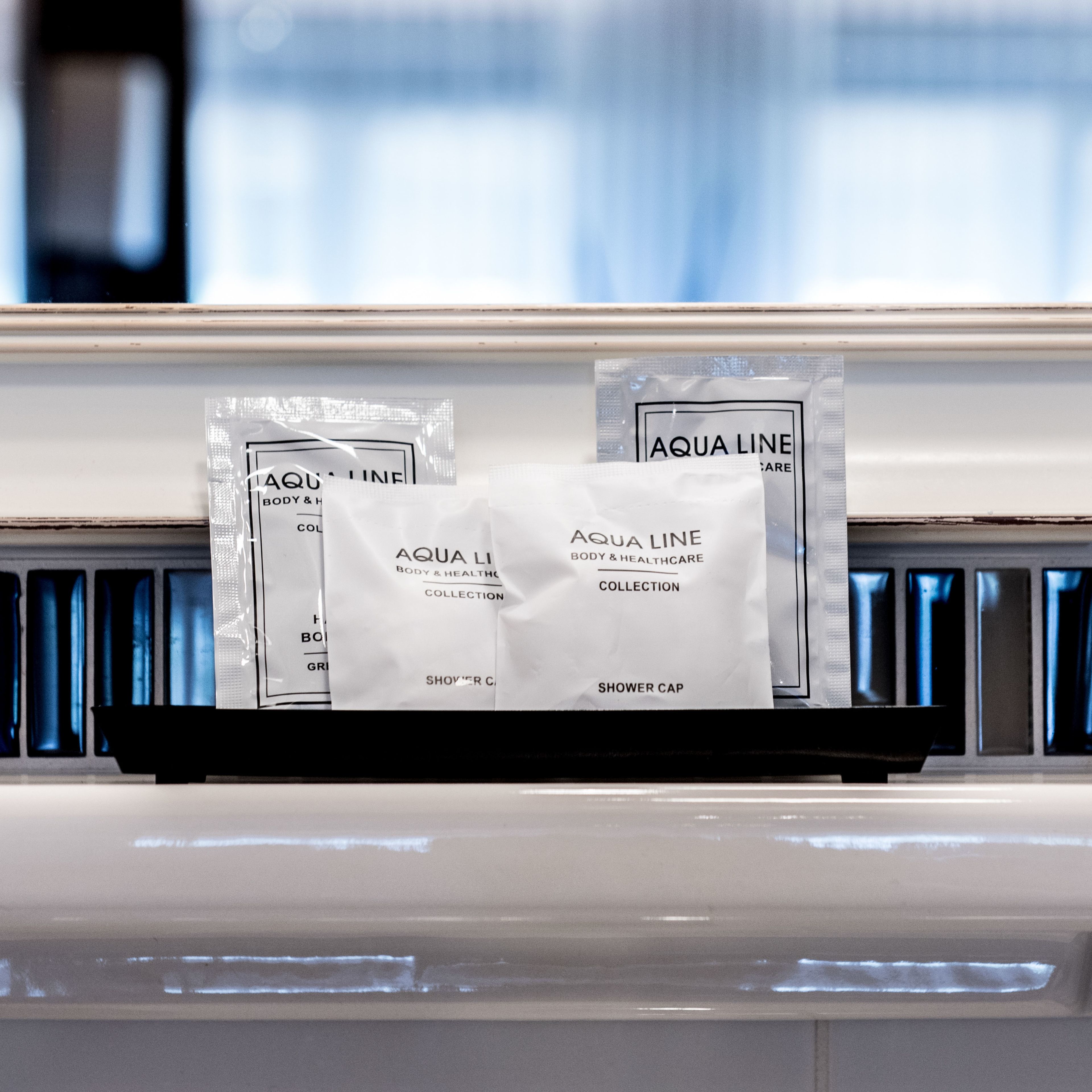 free toiletries, hair dryer, towels