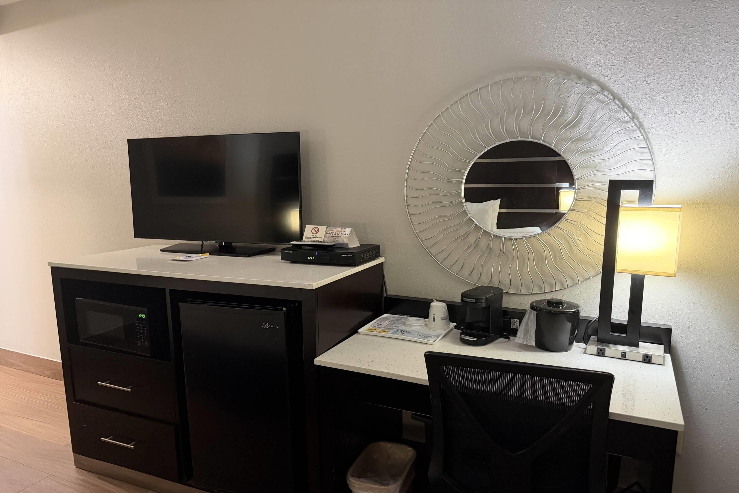 Desk, iron/ironing board, free cribs/infant beds, rollaway beds