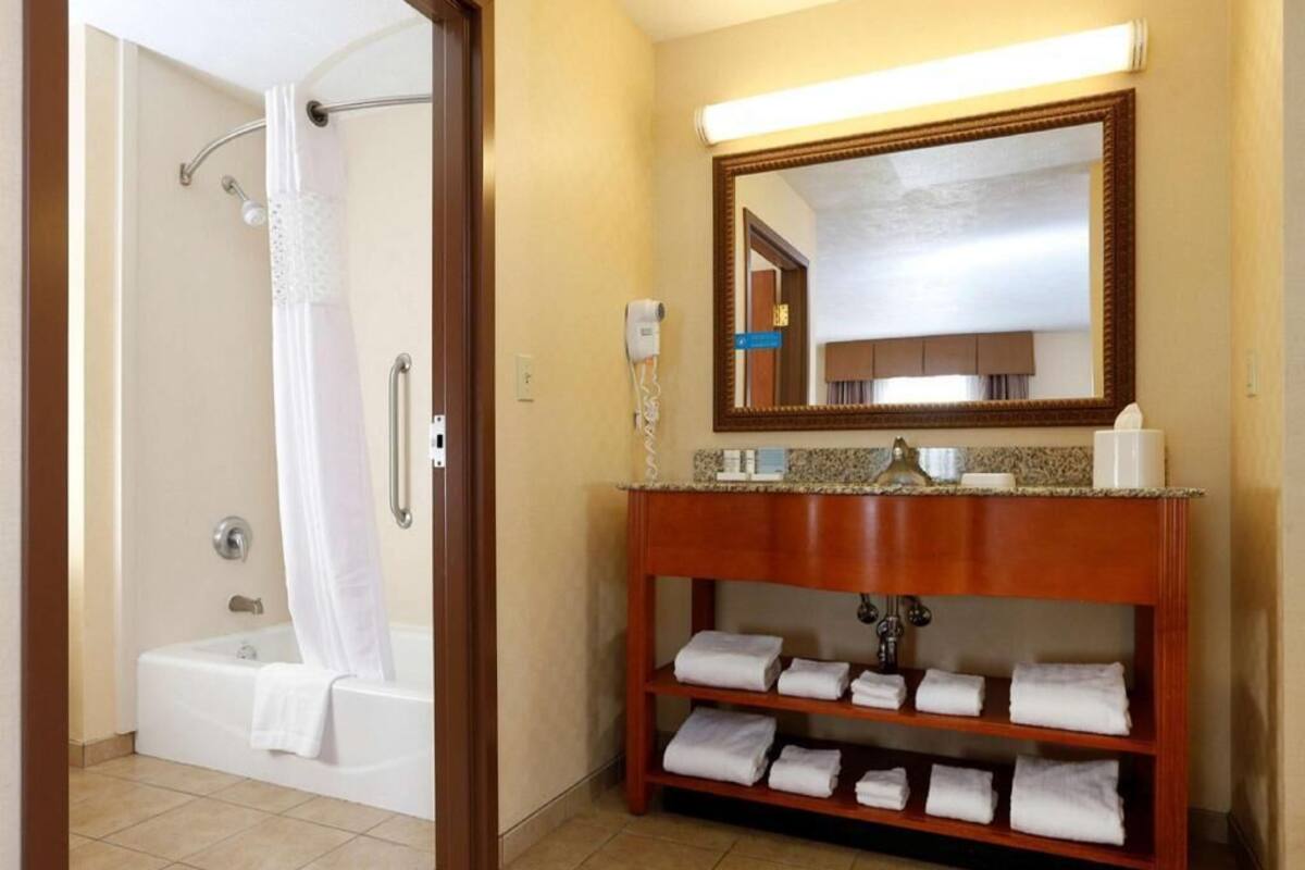 Free toiletries, hair dryer, towels