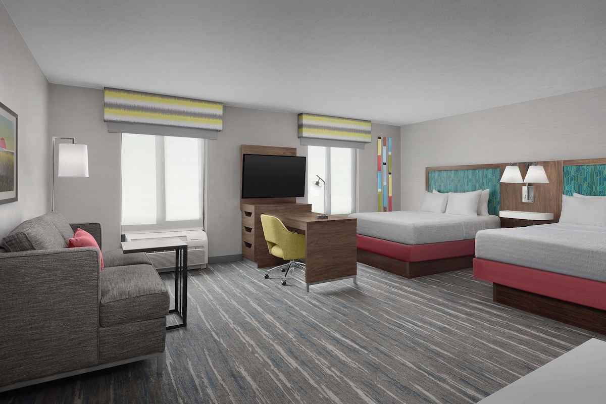 suite, 2 queen beds, non smoking | pillow-top beds, desk, laptop workspace, blackout curtains