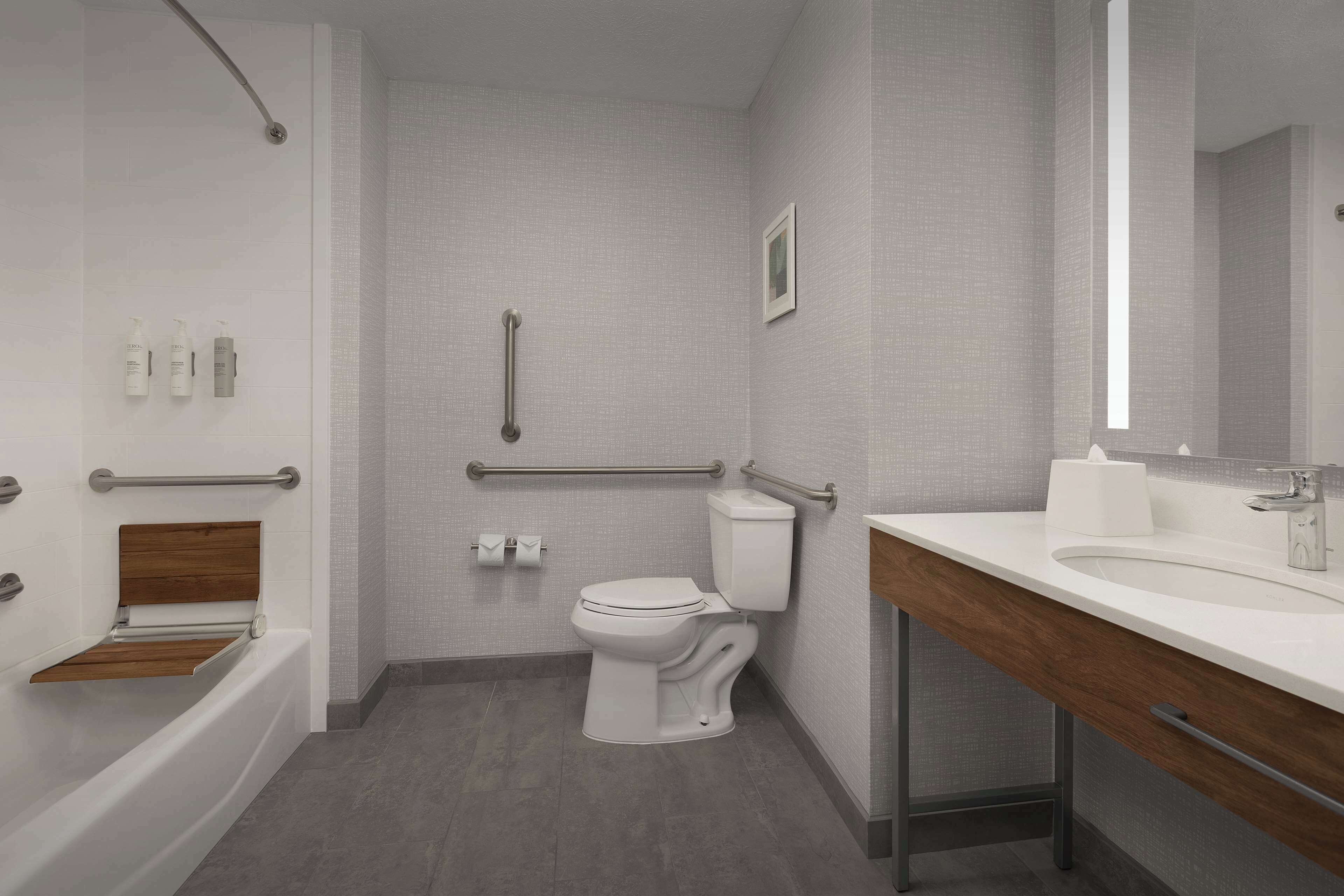 free toiletries, hair dryer, towels