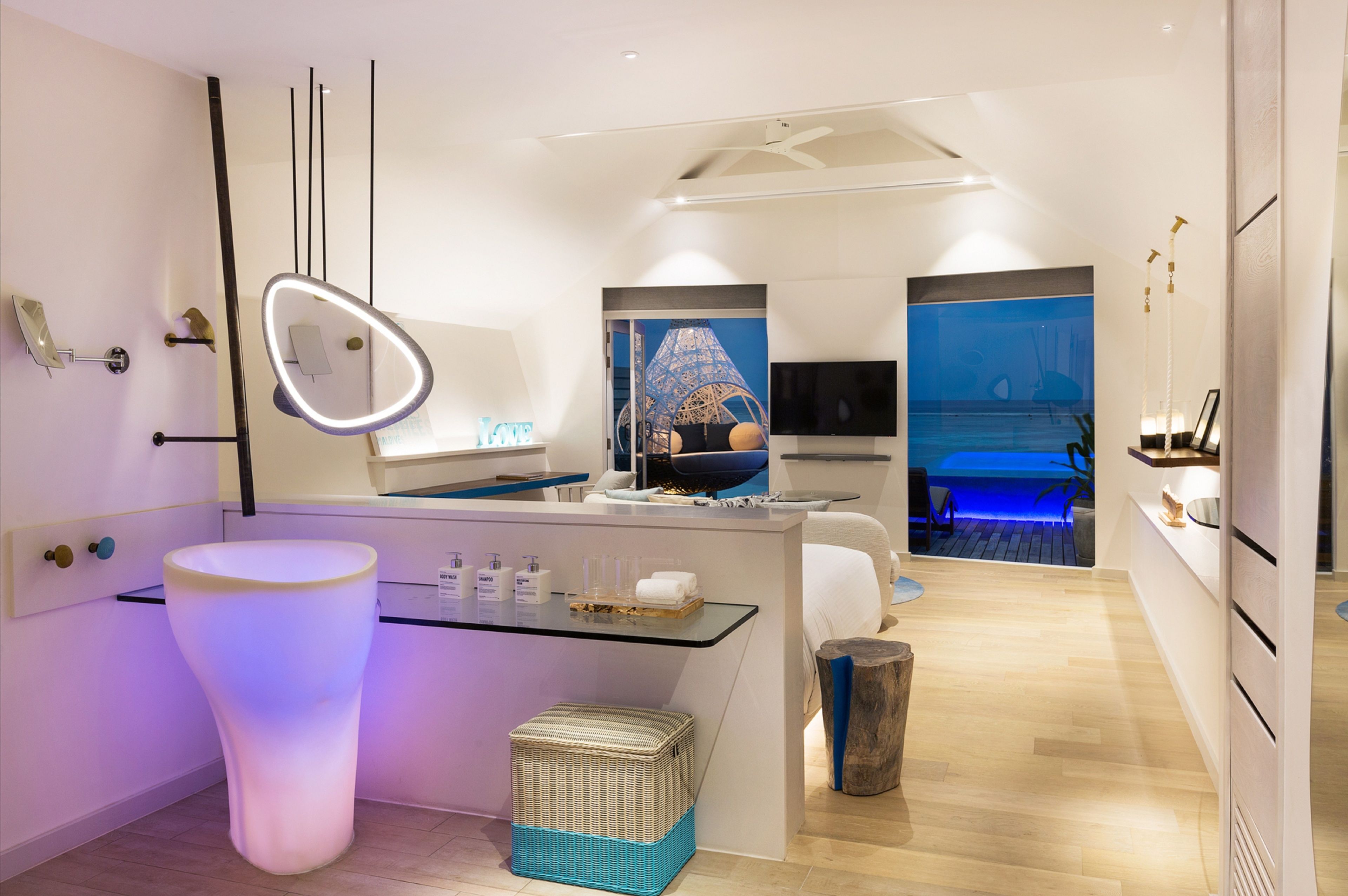 free toiletries, hair dryer, bathrobes, slippers