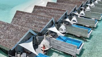 Overwater Infinity Pool Villa | Premium bedding, minibar, in-room safe, blackout drapes