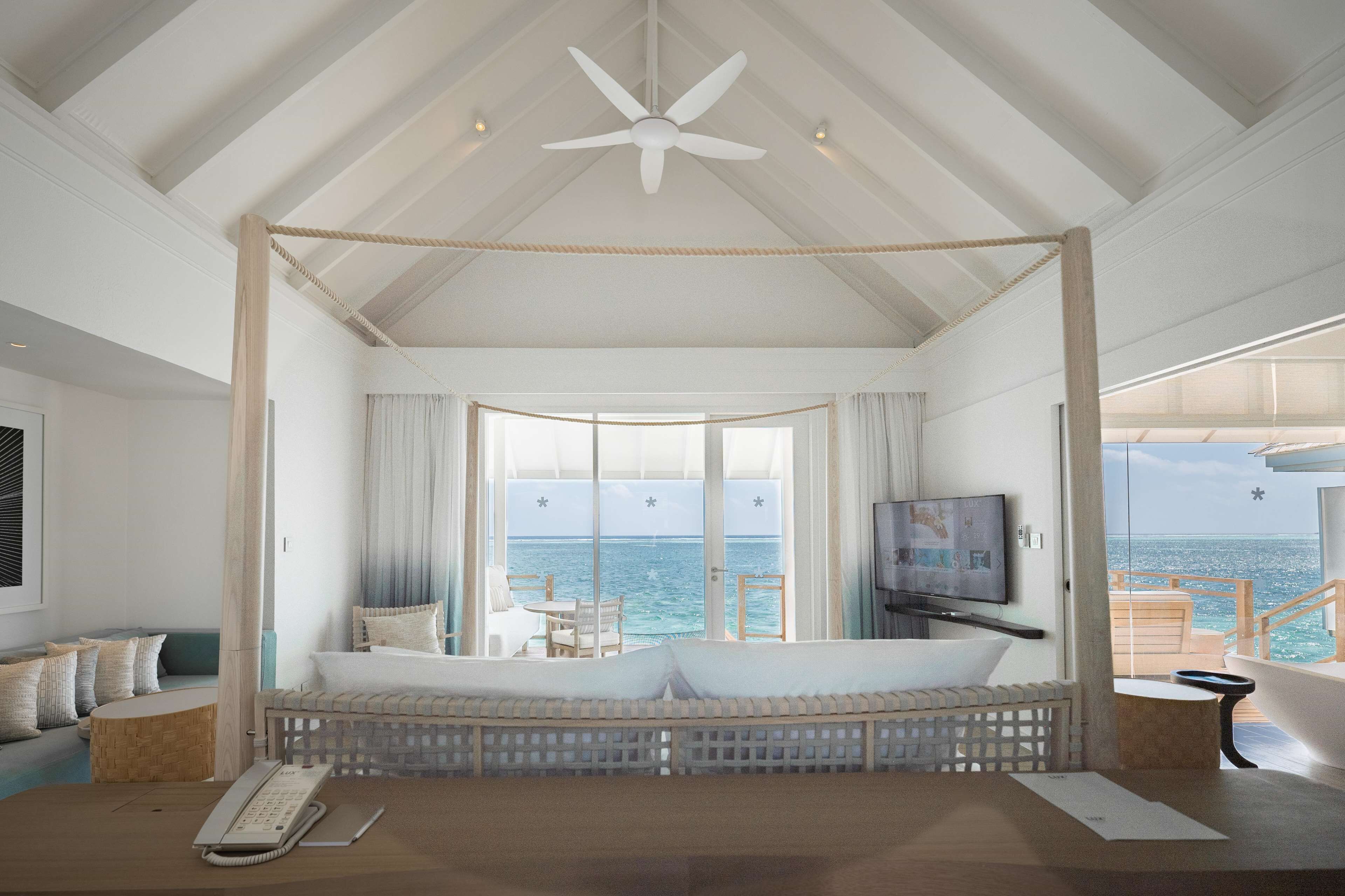 water villa | premium bedding, minibar, in-room safe, blackout curtains