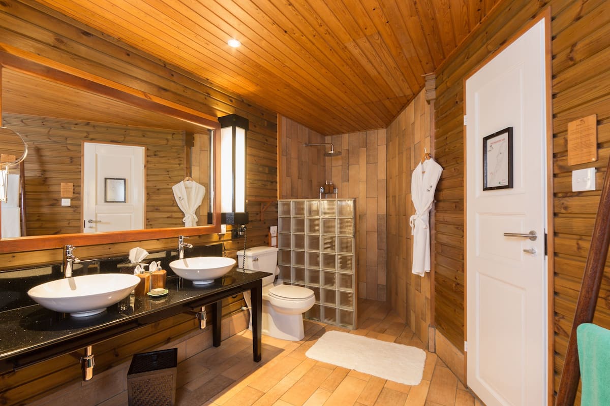 free toiletries, hair dryer, towels