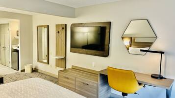 In-room safe, desk, laptop workspace, iron/ironing board