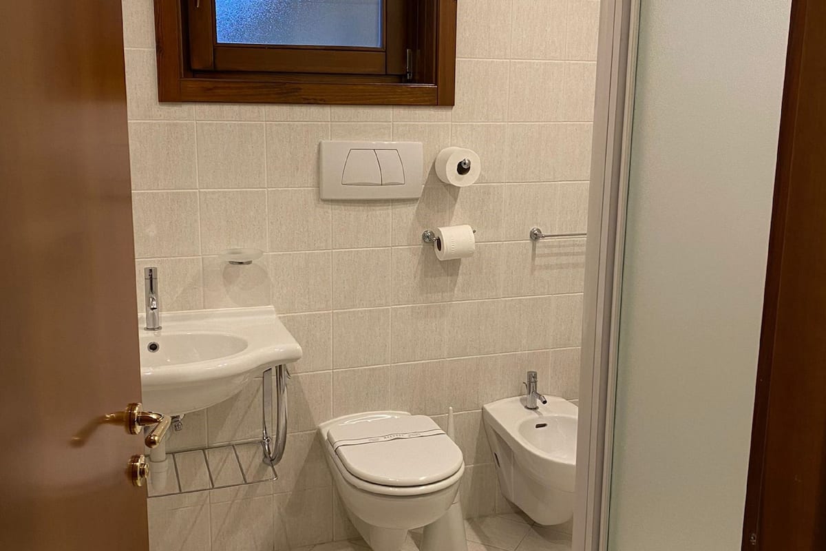 shower, hair dryer, slippers, bidet