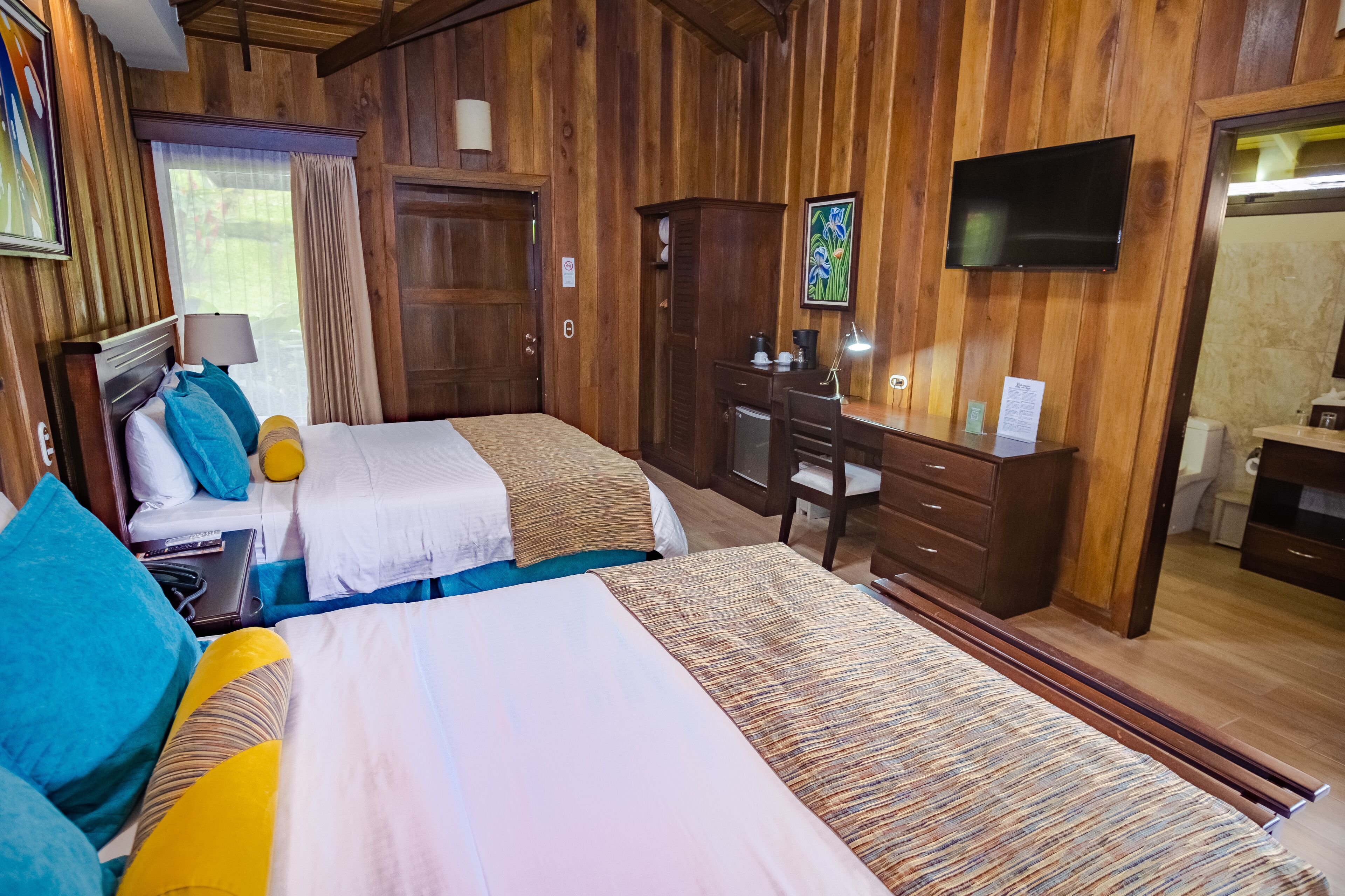 bungalow, 2 queen beds | 1 bedroom, down duvets, pillow-top beds, minibar