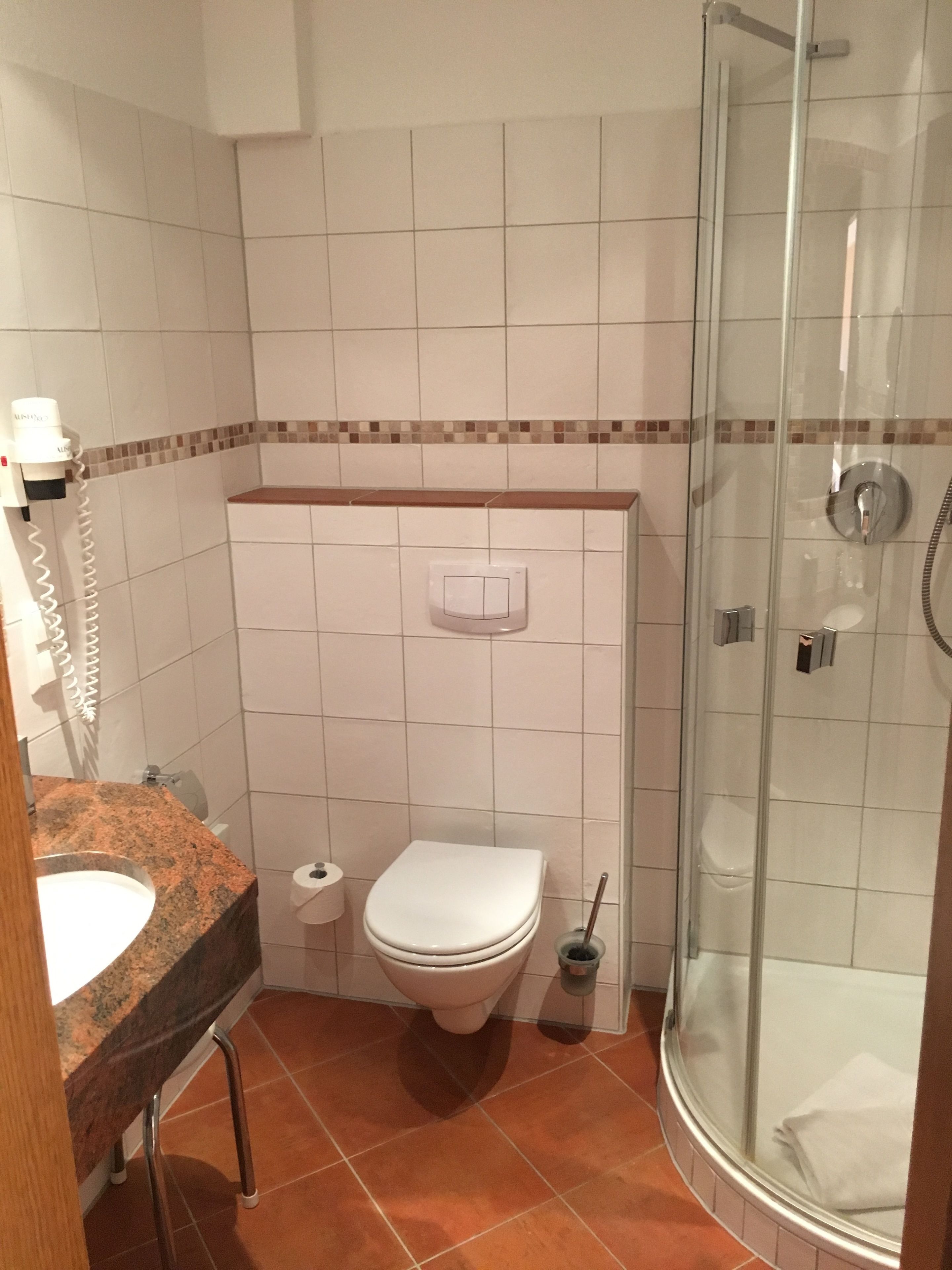 superior double room | bathroom | free toiletries, hair dryer, towels