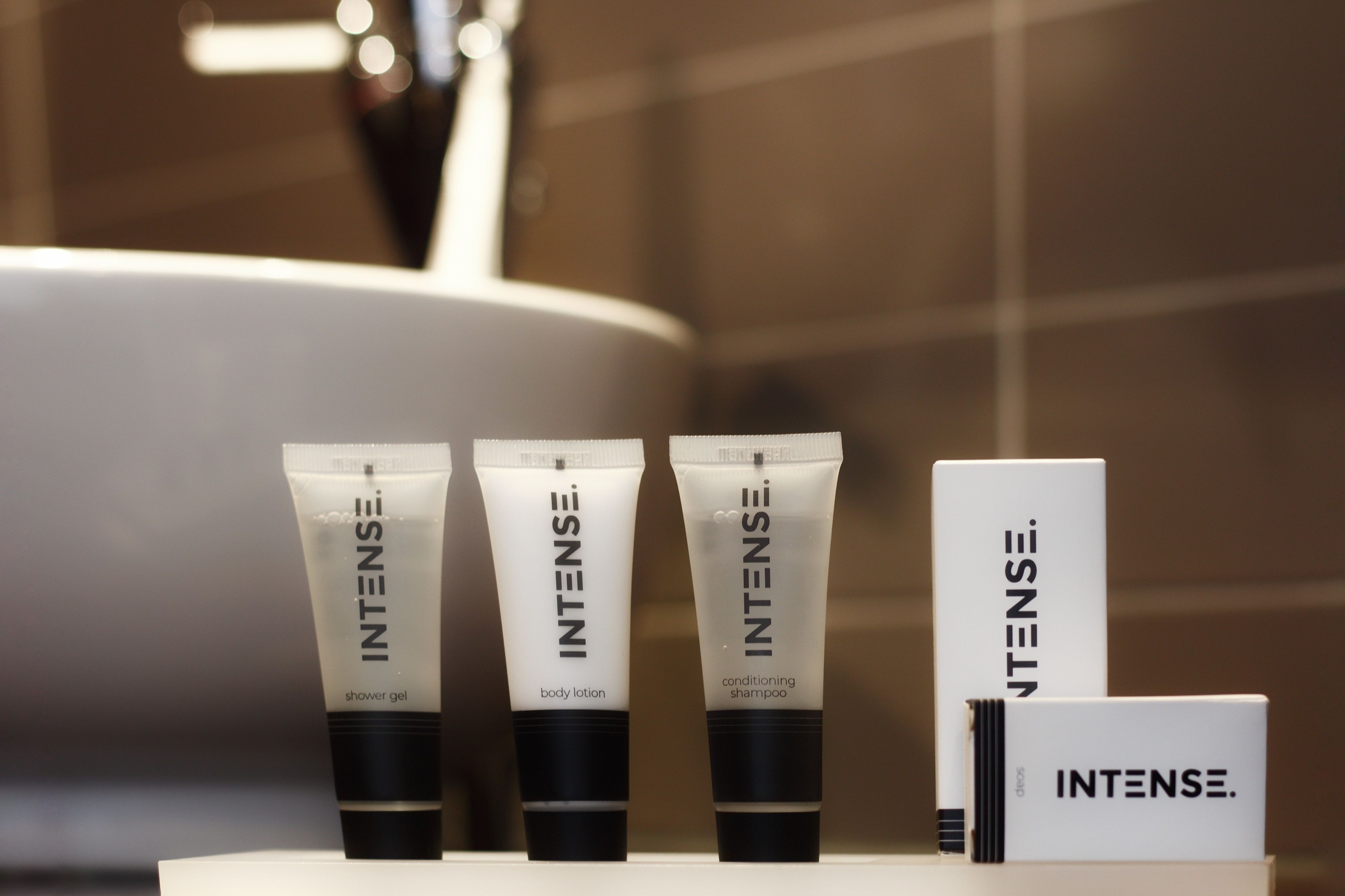 free toiletries, hair dryer, towels