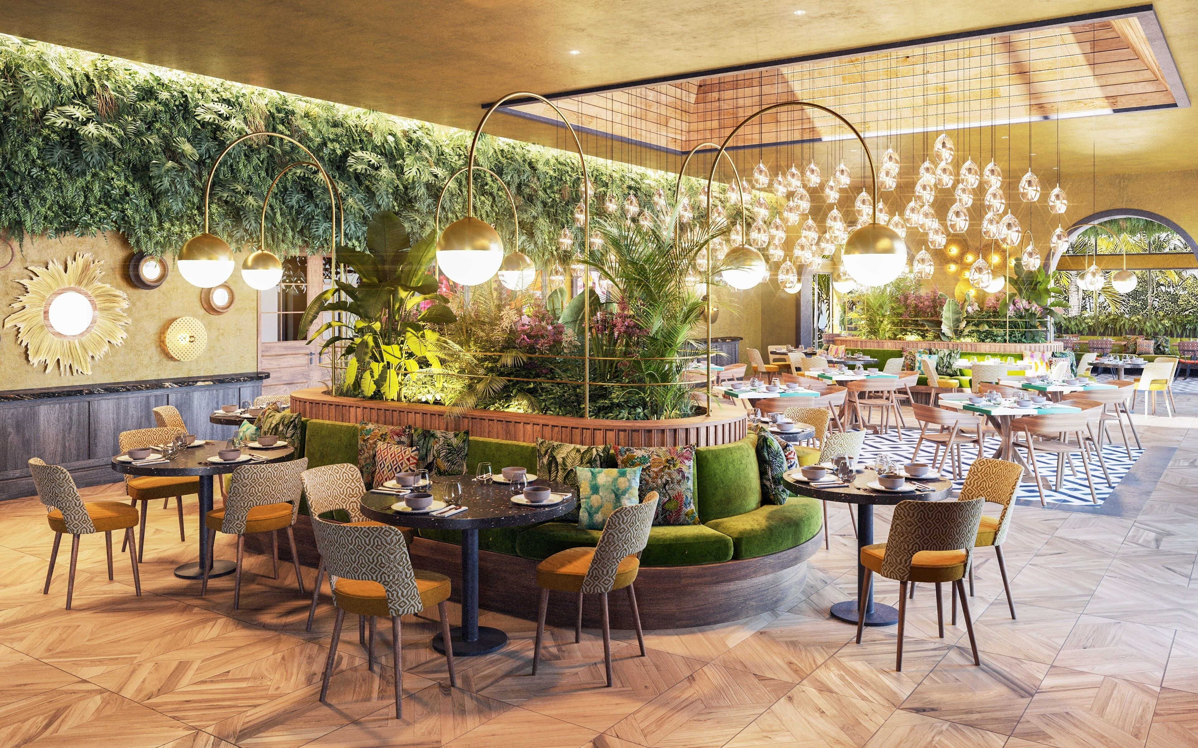 Breakfast, lunch, dinner served; pool views 