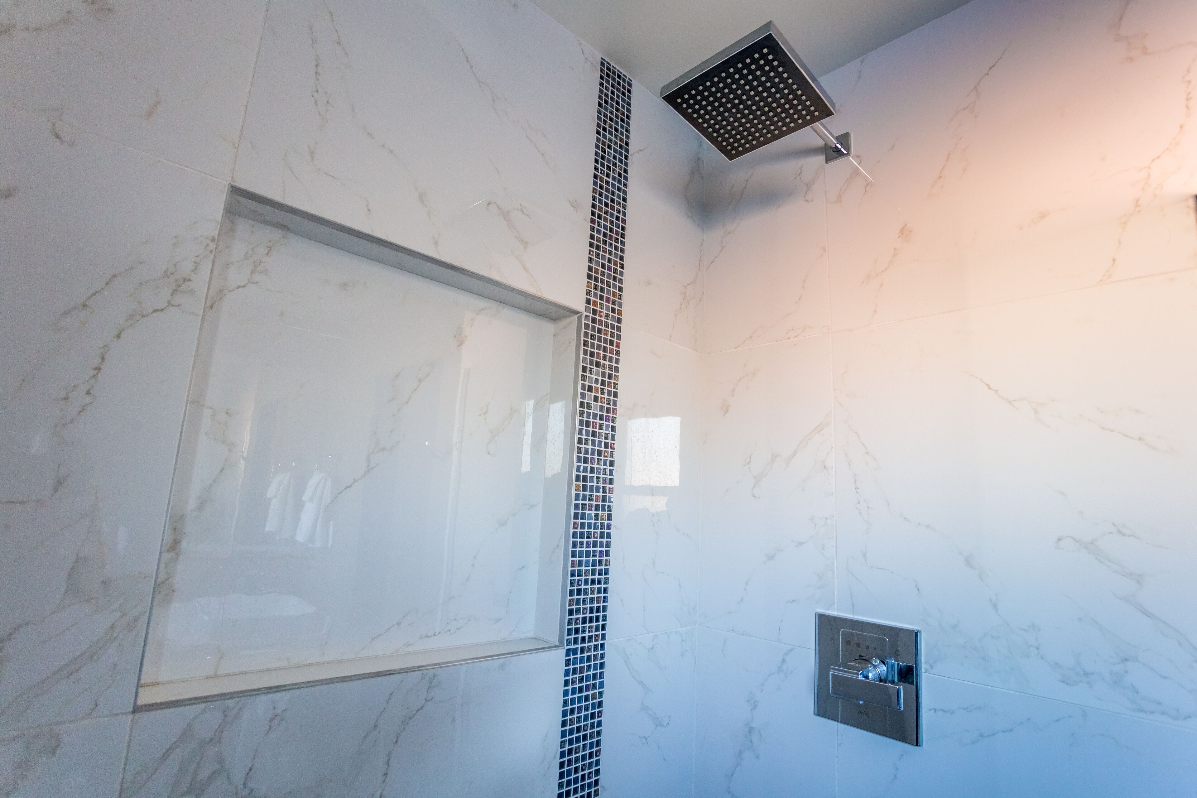 shower, rainfall showerhead, free toiletries, hair dryer