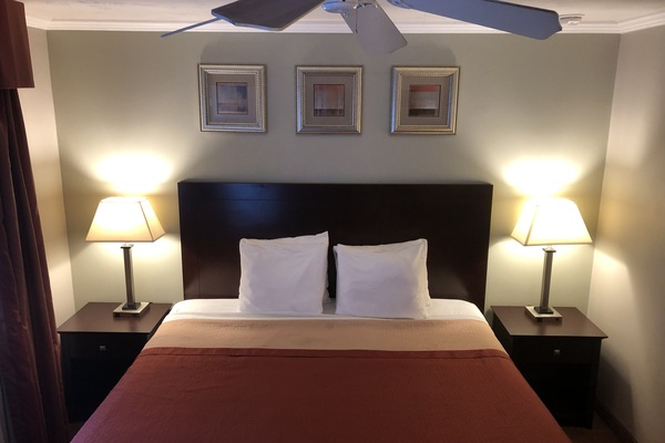 Hypo-allergenic bedding available, desk, laptop workspace