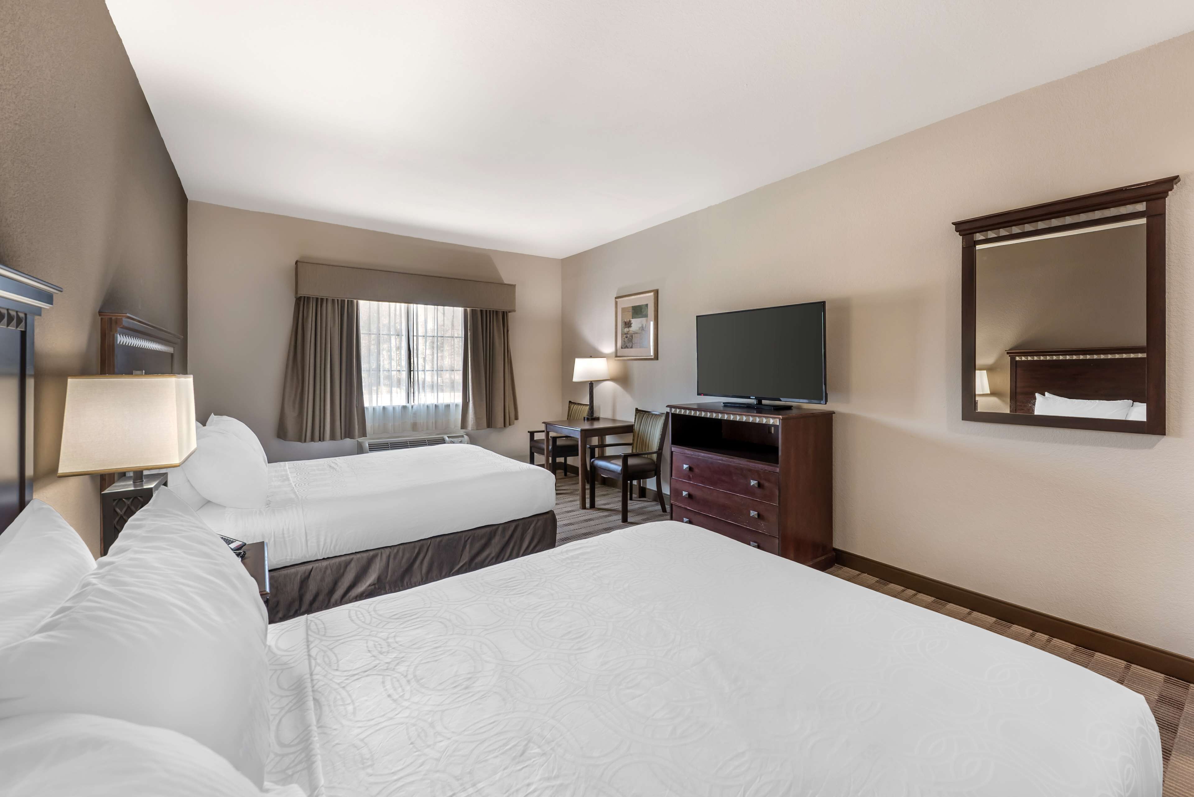 standard room, 2 queen beds, non smoking, microwave | 1 bedroom, desk, iron/ironing board, rollaway beds