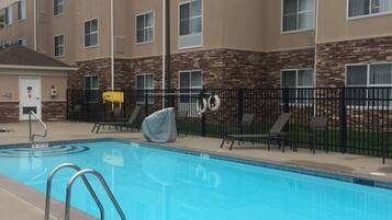 Seasonal outdoor pool, open 10 AM to 10 PM, sun loungers
