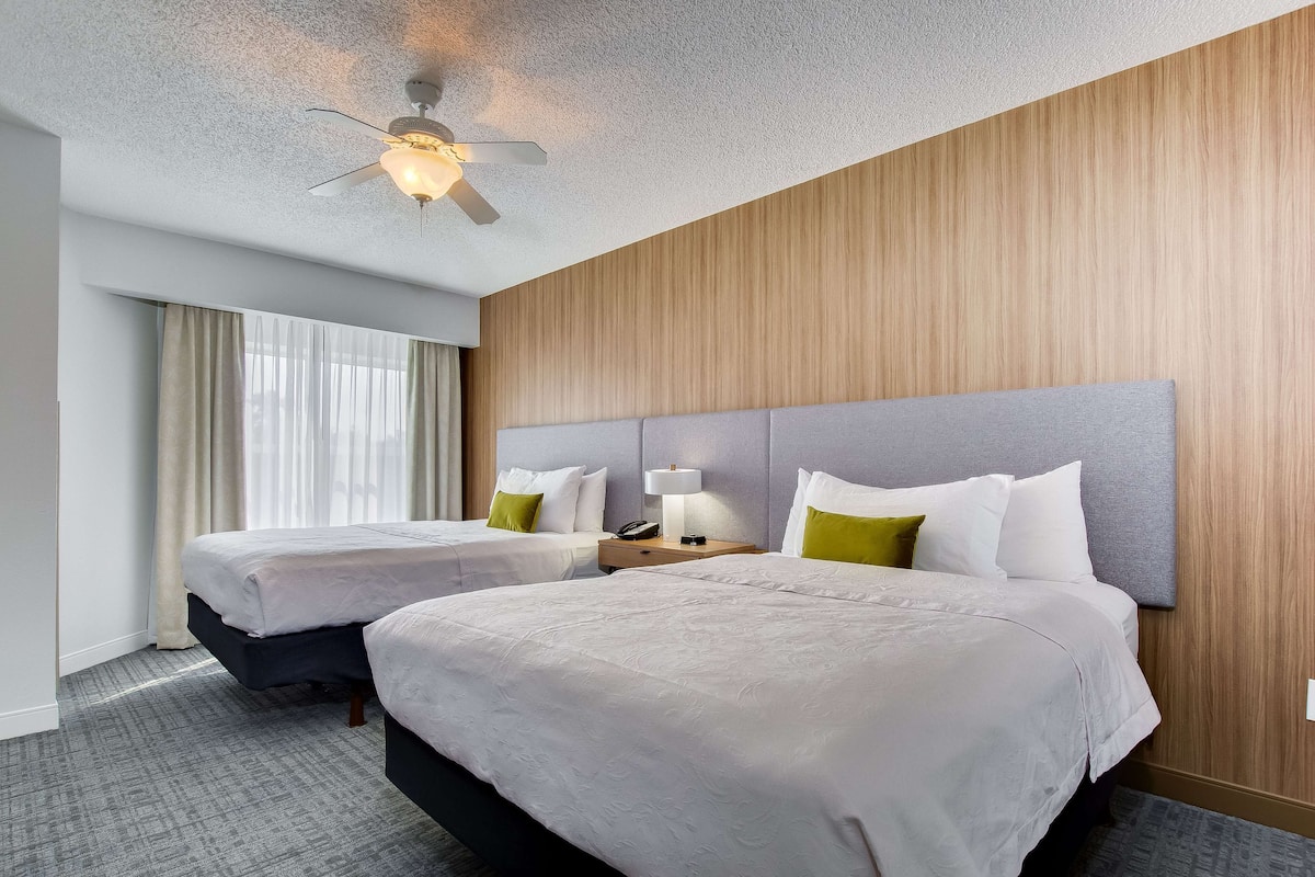 two bedroom suite | premium bedding, pillow-top beds, in-room safe, blackout curtains