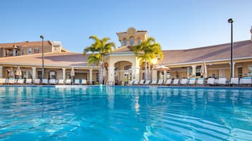 2 outdoor pools, pool umbrellas, pool loungers