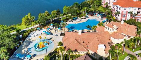 2 outdoor pools, pool umbrellas, sun loungers