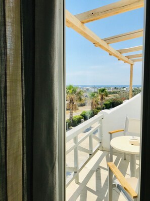 Premium Double Room, 1 Double Bed, Partial Sea View | Terrace/patio - Thera Mare (Santorini)