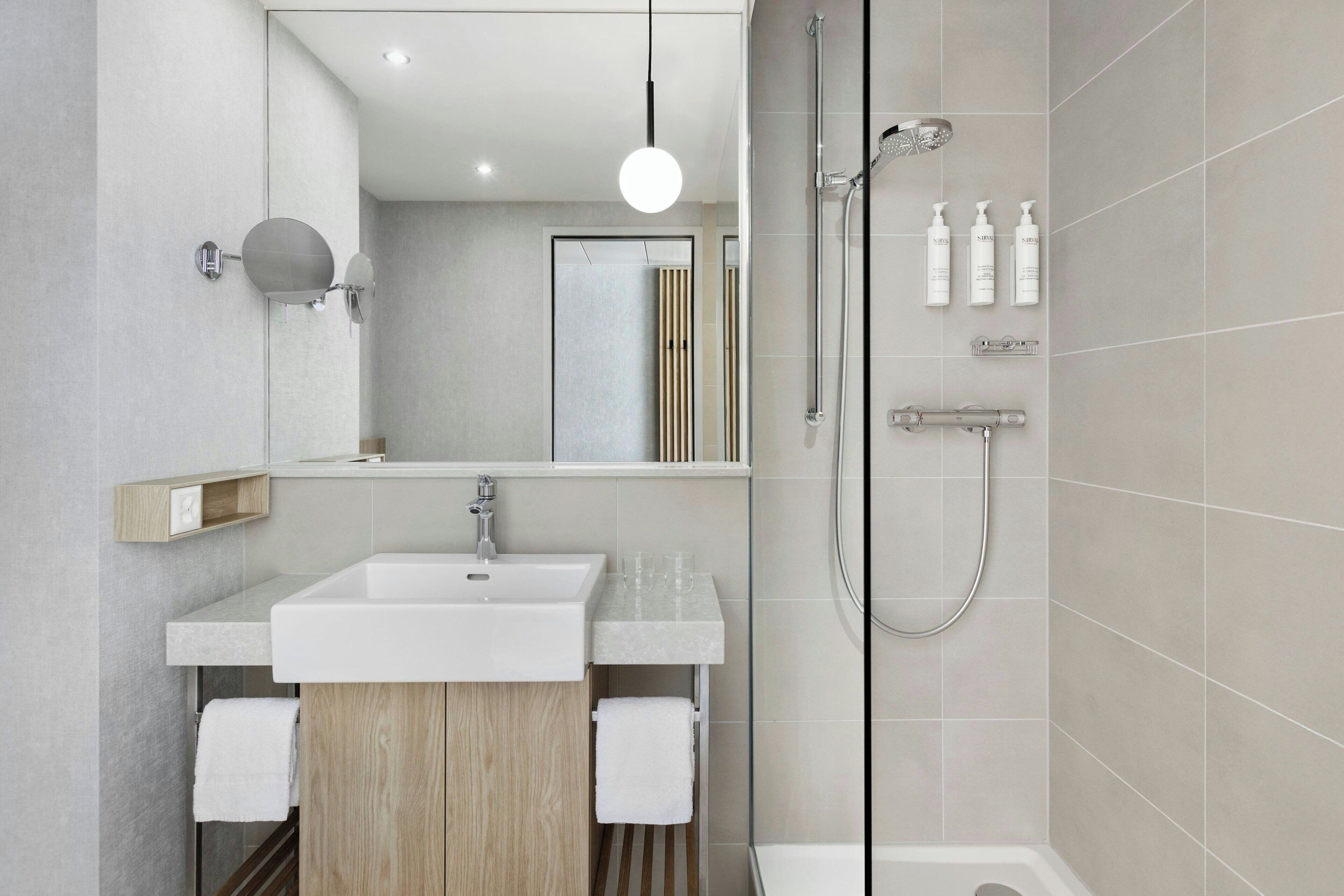 free toiletries, hair dryer, towels