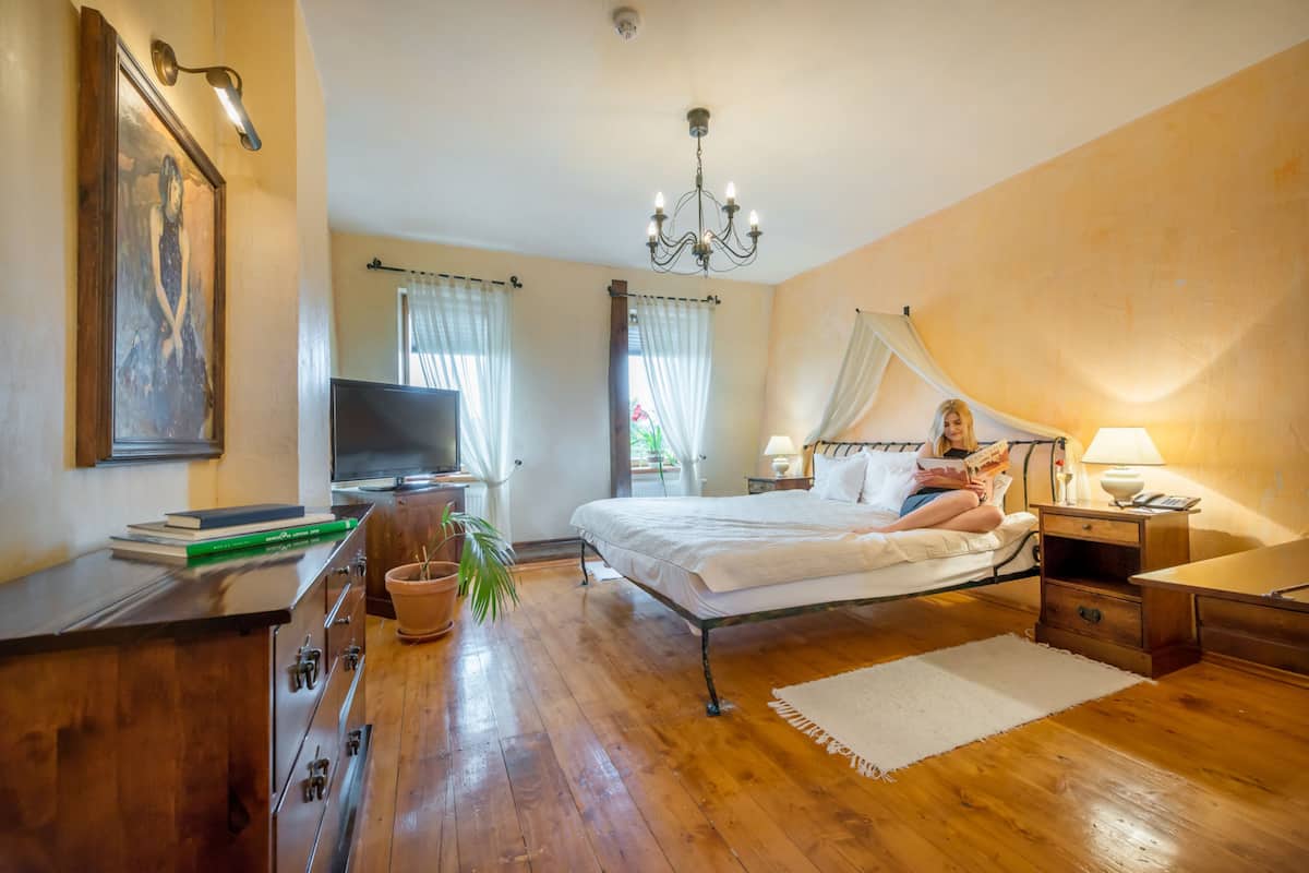 deluxe double room | minibar, in-room safe, desk, blackout curtains