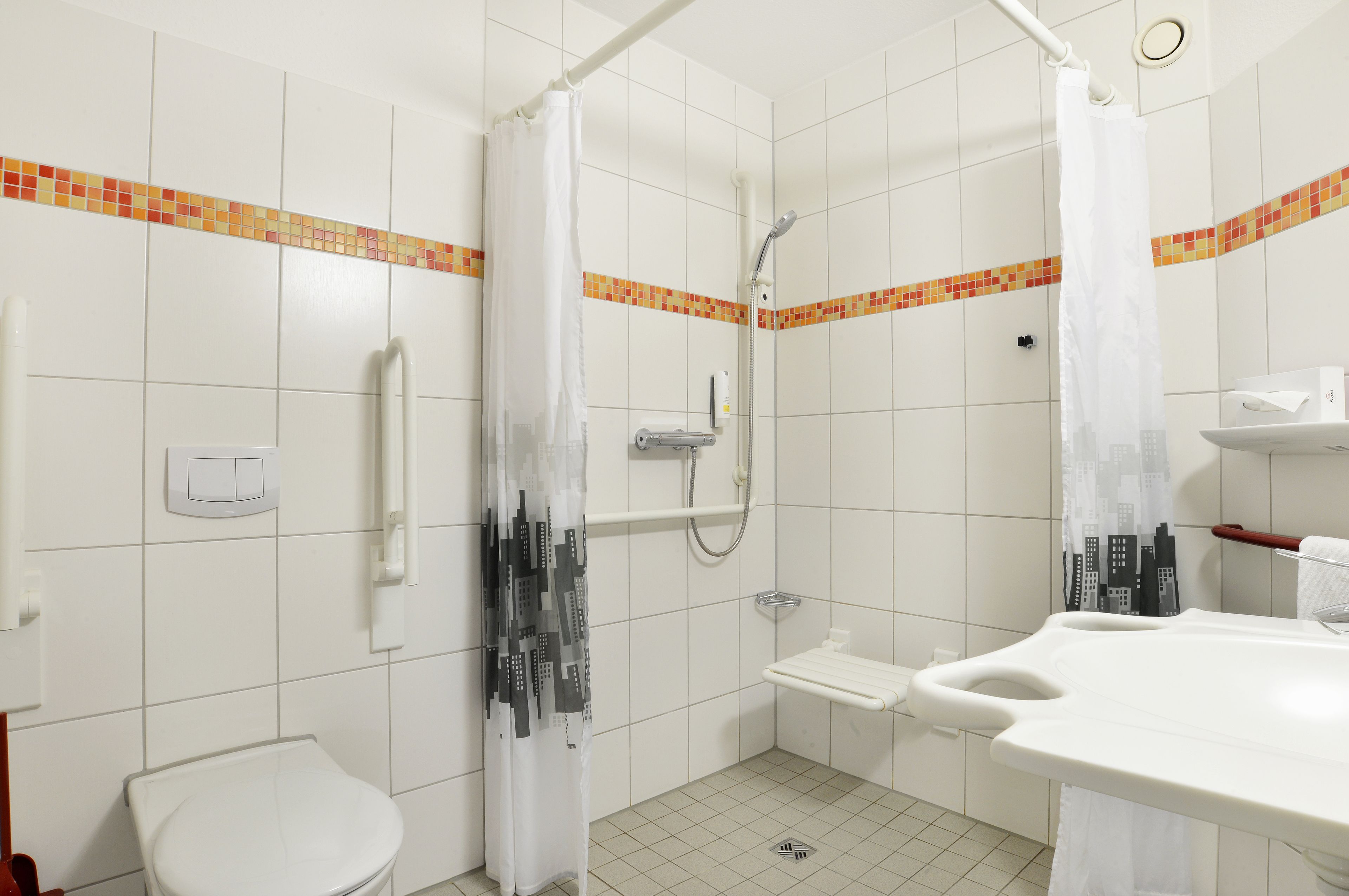 single room | bathroom | shower, hair dryer, towels