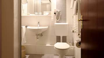 Free toiletries, hair dryer, bathrobes, towels