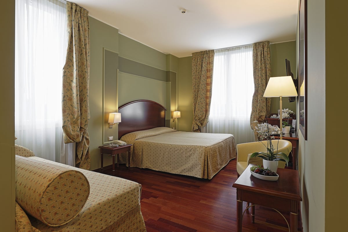 Down duvets, minibar, in-room safe, desk